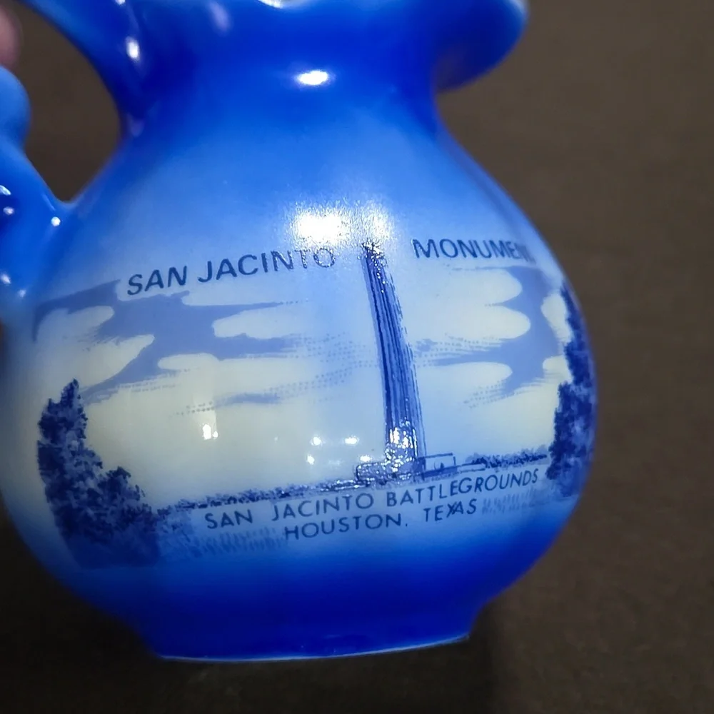 Vintage Souvenir Pitcher San Jacinto Monument U.S.S. Battleship Texas Houston - Picture 3 of 6